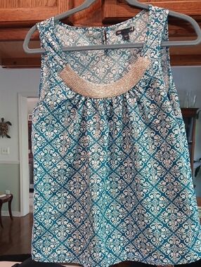 GAP Turquoise and White Tank Top